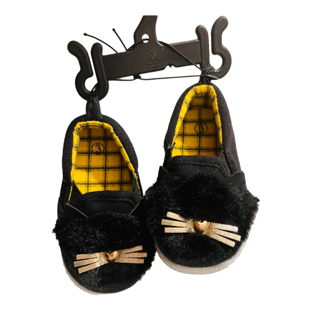 NEW Wonder Nation Baby Girl Black Shoes Size 3 - Picture 4 of 6